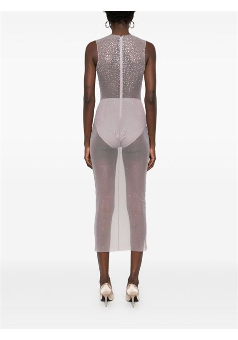 Abito semitrasparente con cristalli in grigio Alex perry - donna Alex perry - donna ALEX PERRY | D1399GRY